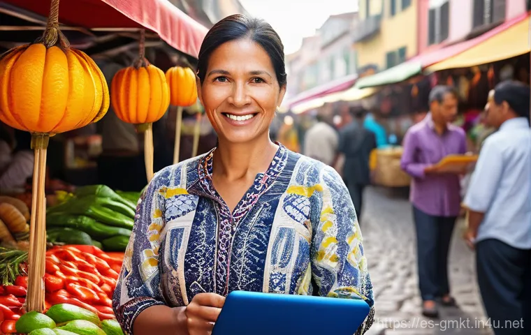 해외마케팅 컨설팅 프로젝트 수행 사례 - **Prompt:** A dynamic and colorful scene depicting a business consultant, a woman in her late 30s to...